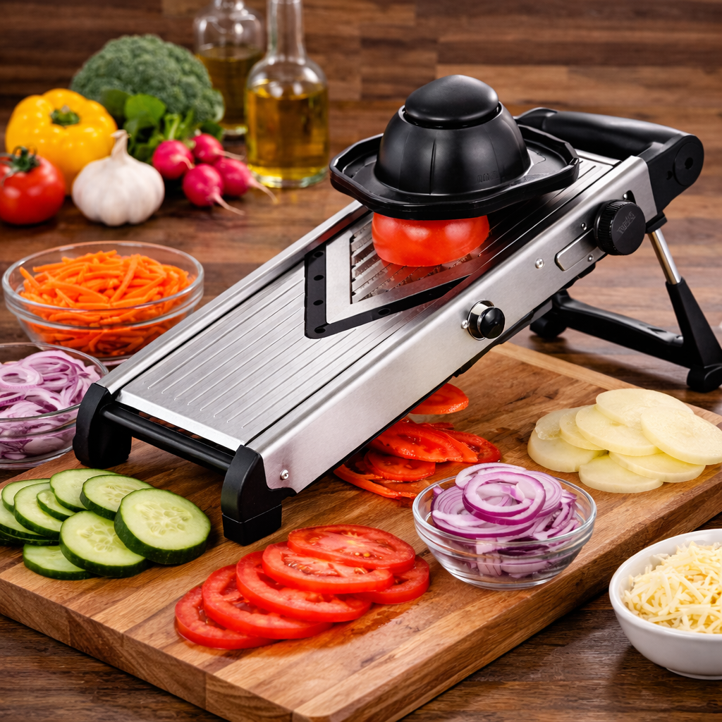 coupe légumes multifonction avec lames interchangeables